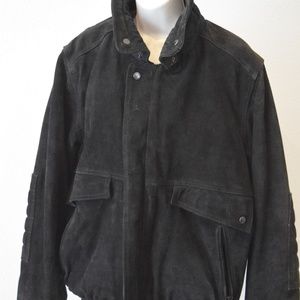 Black 100% Leather Horizon Bomber Jacket